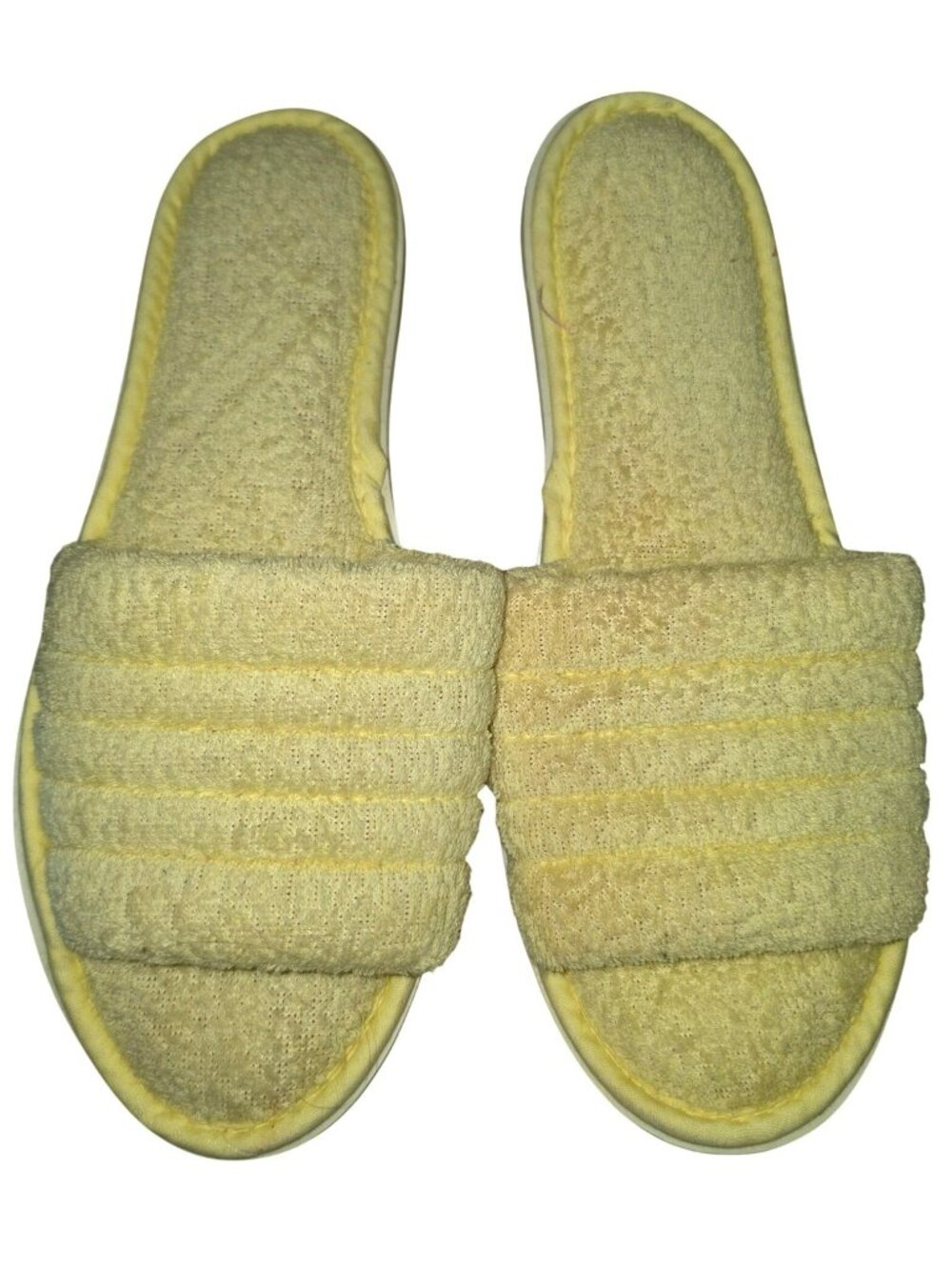 Women's Yellow Terrycloth Slipper House Shoes Medium 6.5/7.5 Washable Padded